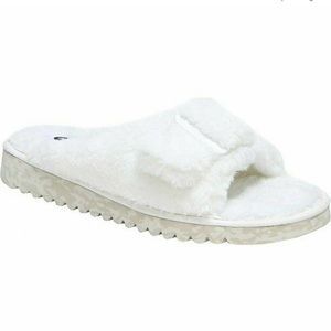 NWB~DR. SCHOLL’S Staycay OG Faux Fur Buckle Slide Slipper Sandal SIZE 6